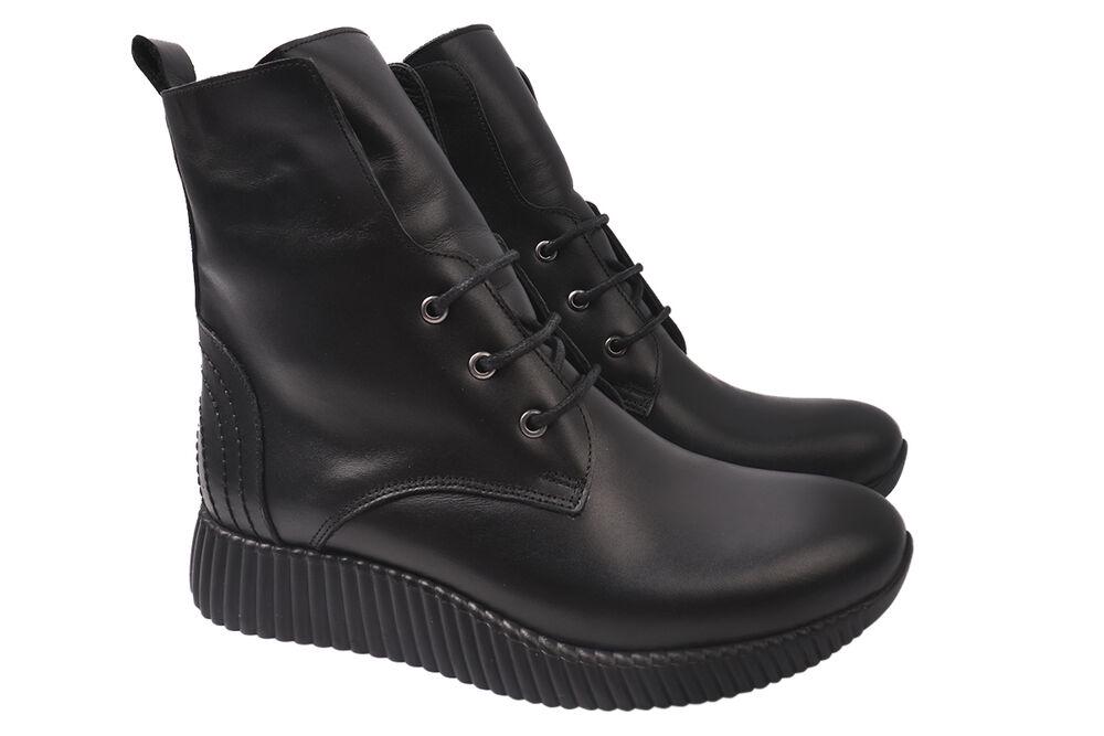 Ботинки женские Aquamarin из кожи высокие р. 37 Черный (1860-20DHC)