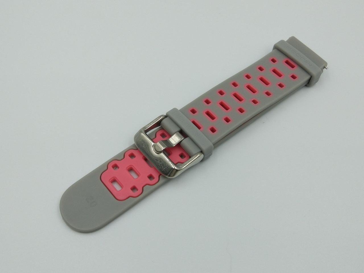 Ремінець для смарт-годинників MiJobs Sport силіконовий 22 мм Сірий/Рожевий (1692P) - фото 1