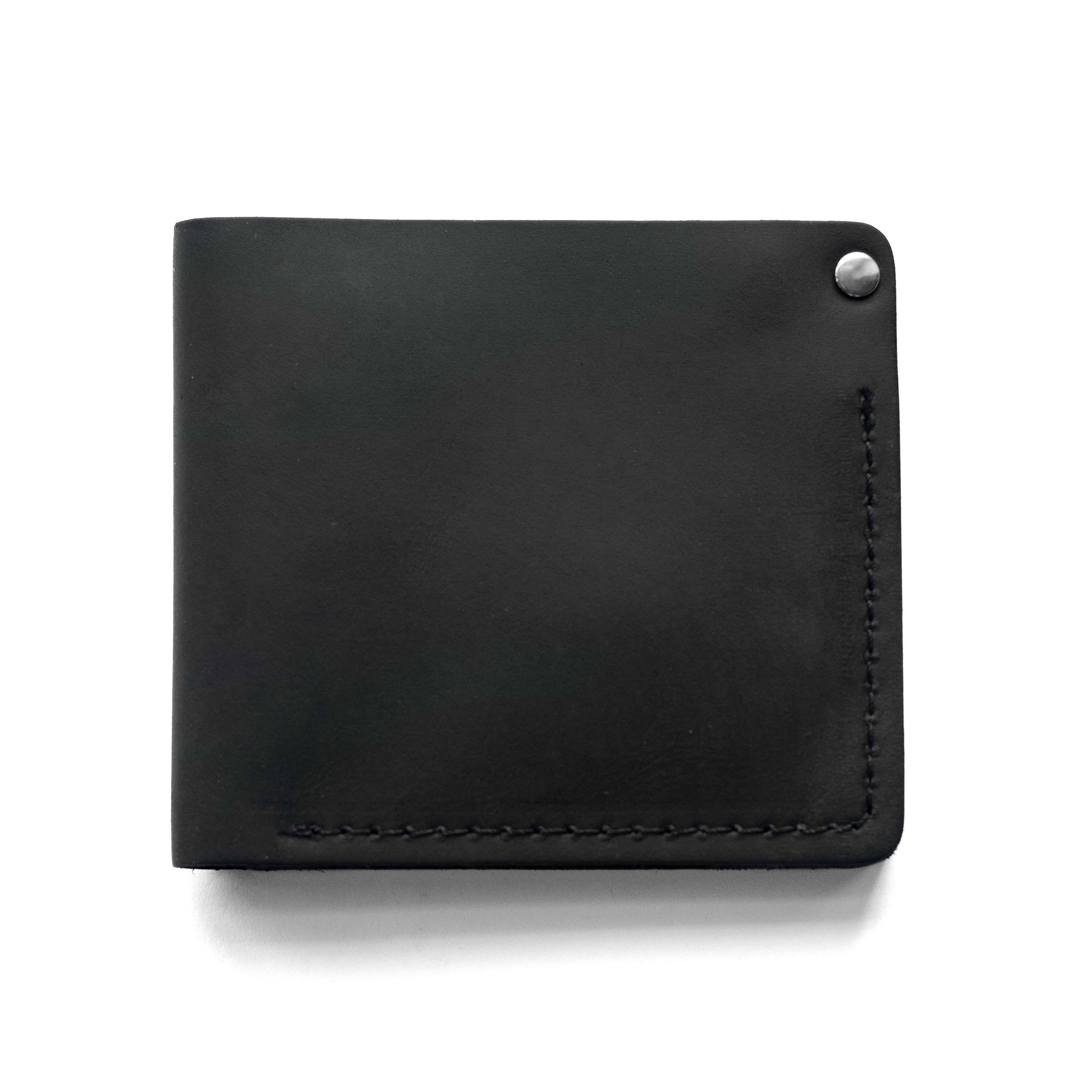 Кошелек с монетницей FORT из натуральной кожи на кнопке Черный (15372463)