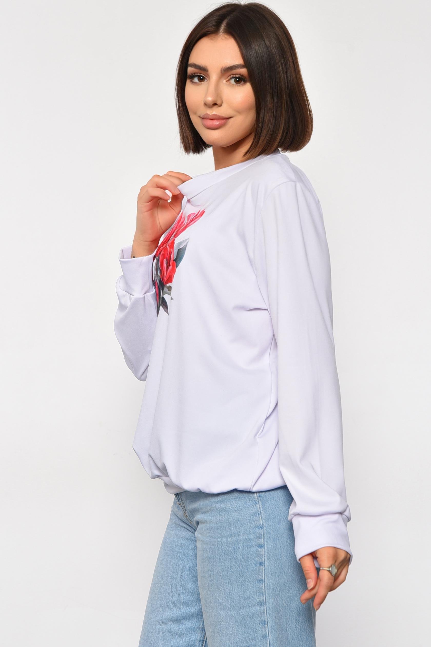 Світшот жіночий з малюнком 2XL-3XL Білий (185601) - фото 2