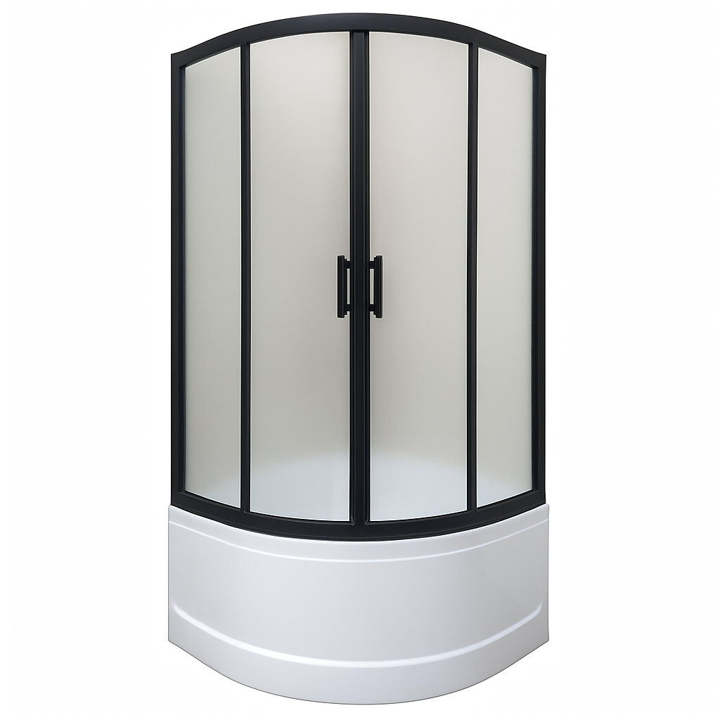 Душова кабіна KO&PO піддон 40 см матове скло 5 мм 90х90x190 см Чорний (C15390) - фото 2 Душова кабіна KO&PO піддон 40 см матове скло 5 мм 90х90x190 см Чорний (C15390) - фото 2