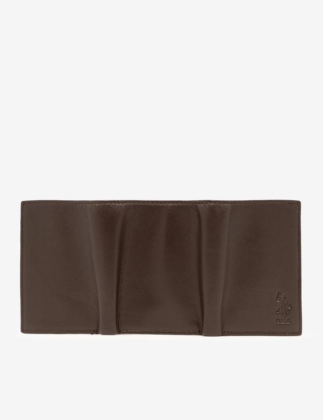 Портмоне шкіряне чоловіче U.S. Polo Assn Leather Trifold Wallet Коричневий (2151424520) - фото 2