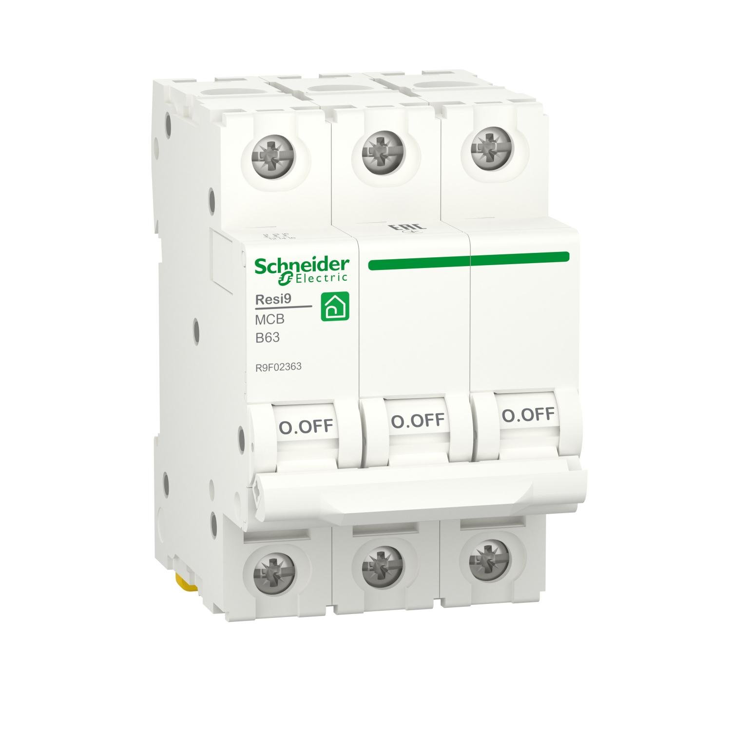 Автоматический выключатель Schneider Electric RESI963 A 3P кривая B 6 kA (R9F02363)