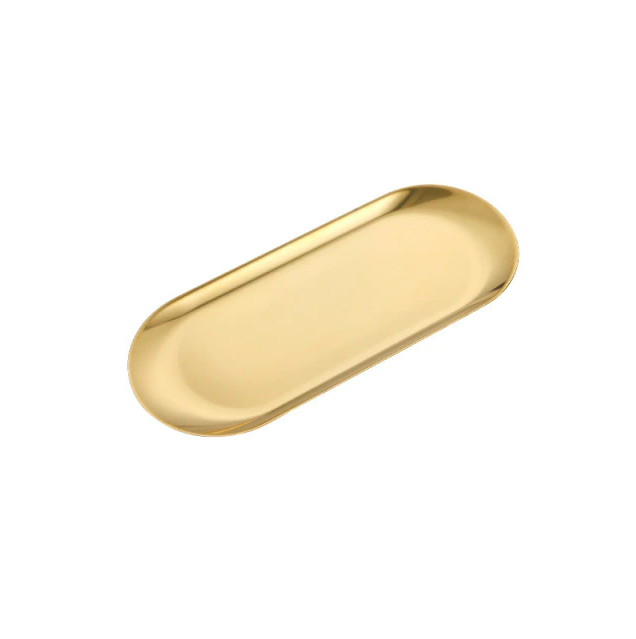 Тарілка овальна 17,9x8,5 см Золотий металік (DL21012681)