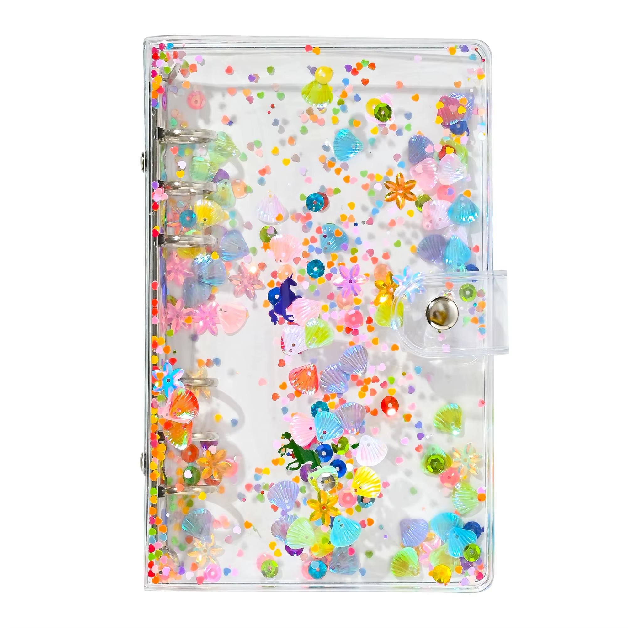 Блокнот-планер для грошей бюджету та зберігання фінансів з блискітками формат А6 Прозорий Блокнот-планер для грошей бюджету та зберігання фінансів з блискітками формат А6 Прозорий