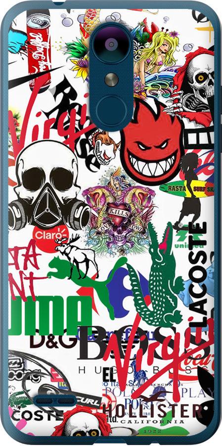 Чехол на LG K8 2018 Many different logos (4022u-1384-42517)