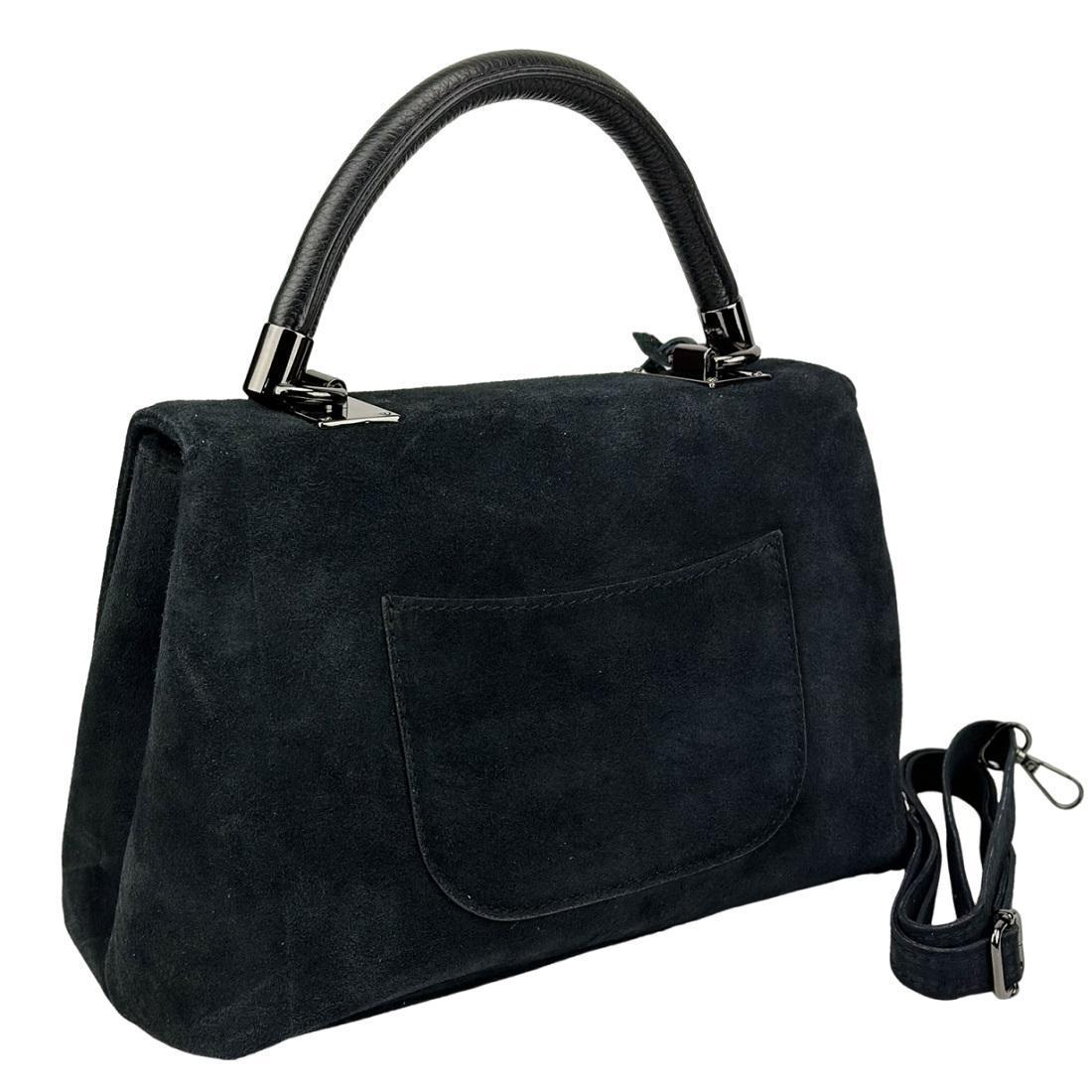 Сумка жіноча замшева Firenze Italy F-IT-7856A із замком Чорний (2656558953) - фото 5 Сумка жіноча замшева Firenze Italy F-IT-7856A із замком Чорний (2656558953) - фото 5