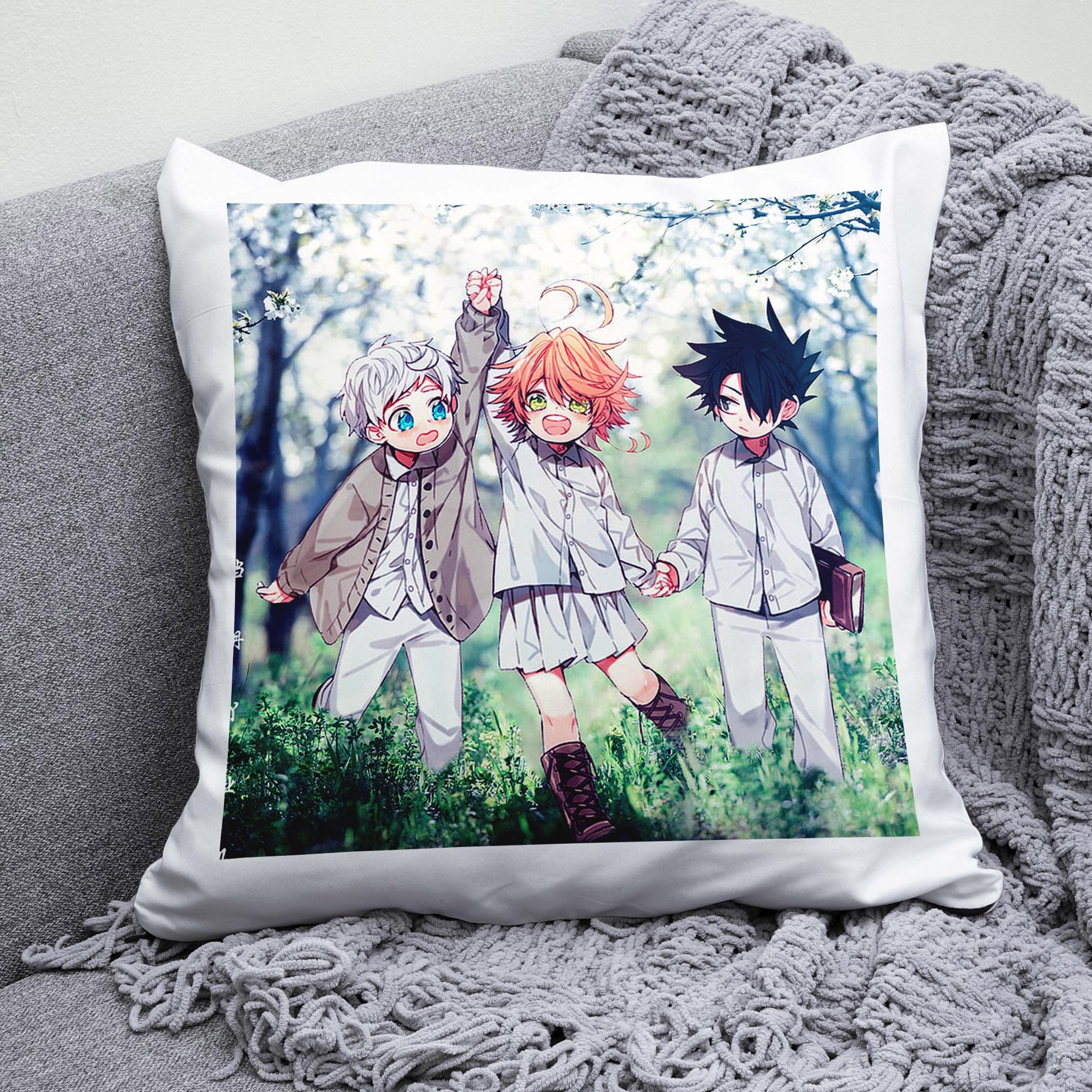 Плюшева подушка квадрат з принтом аниме The ​​Promised Neverland