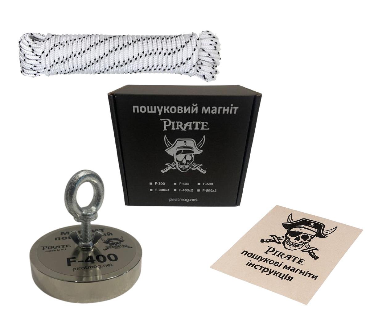 Пошуковий магніт ПІРАТ F400 та трос 25 м (1000000024)