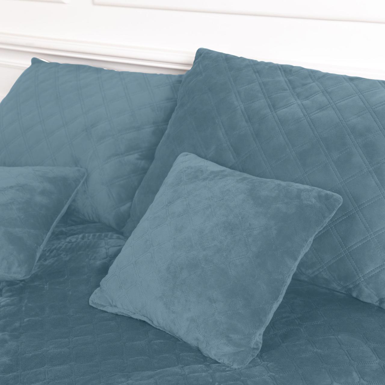 Покрывало велюровое мягкое Ромб/круглый евро 220х240 см Синий - фото 6 Покрывало велюровое мягкое Ромб/круглый евро 220х240 см Синий - фото 6