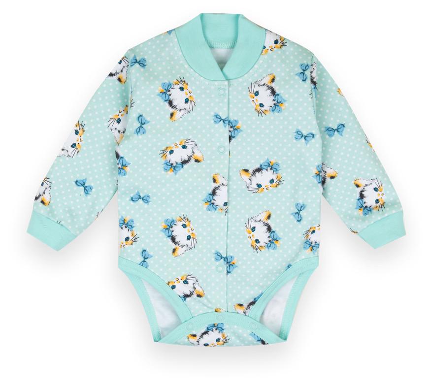 Боди детское хлопковое для девочки на кнопках Gabbi BD-22-1-1 74 см Ментоловый (13206)