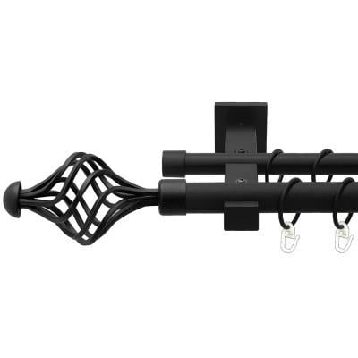 Карниз для штор Orvit Арезо двухрядный техно 25/19 мм 400 см Черный бархат (009-2760)