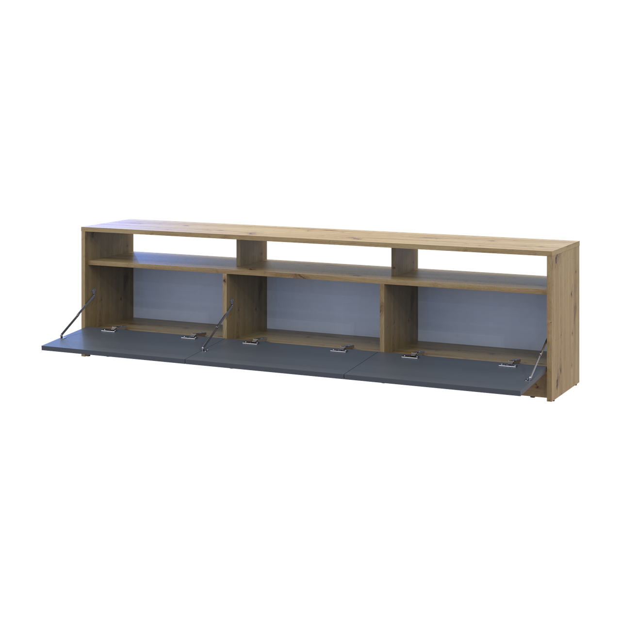 Тумба ТВ Doros U3 ДСП 180х33х43 см Дуб Артизан/Графит (41516202) - фото 2 Тумба ТВ Doros U3 ДСП 180х33х43 см Дуб Артизан/Графит (41516202) - фото 2