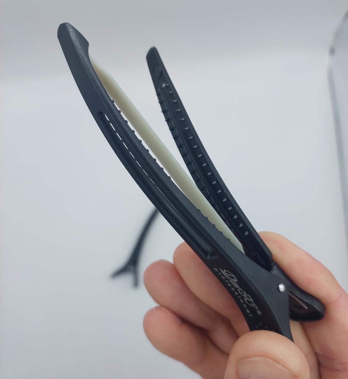 Затискач Качечка з гумкою для волосся ДенІС professional пластик 110 мм Чорний (1453071867) - фото 5 Затискач Качечка з гумкою для волосся ДенІС professional пластик 110 мм Чорний (1453071867) - фото 5