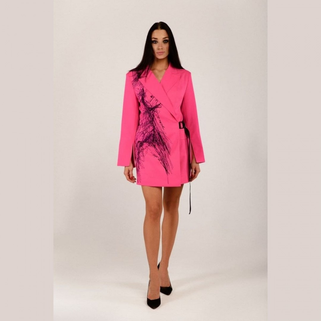 Женское платье-пиджак с поясом Modna Kazka Yourway 205-1 р. 42 Фуксия
