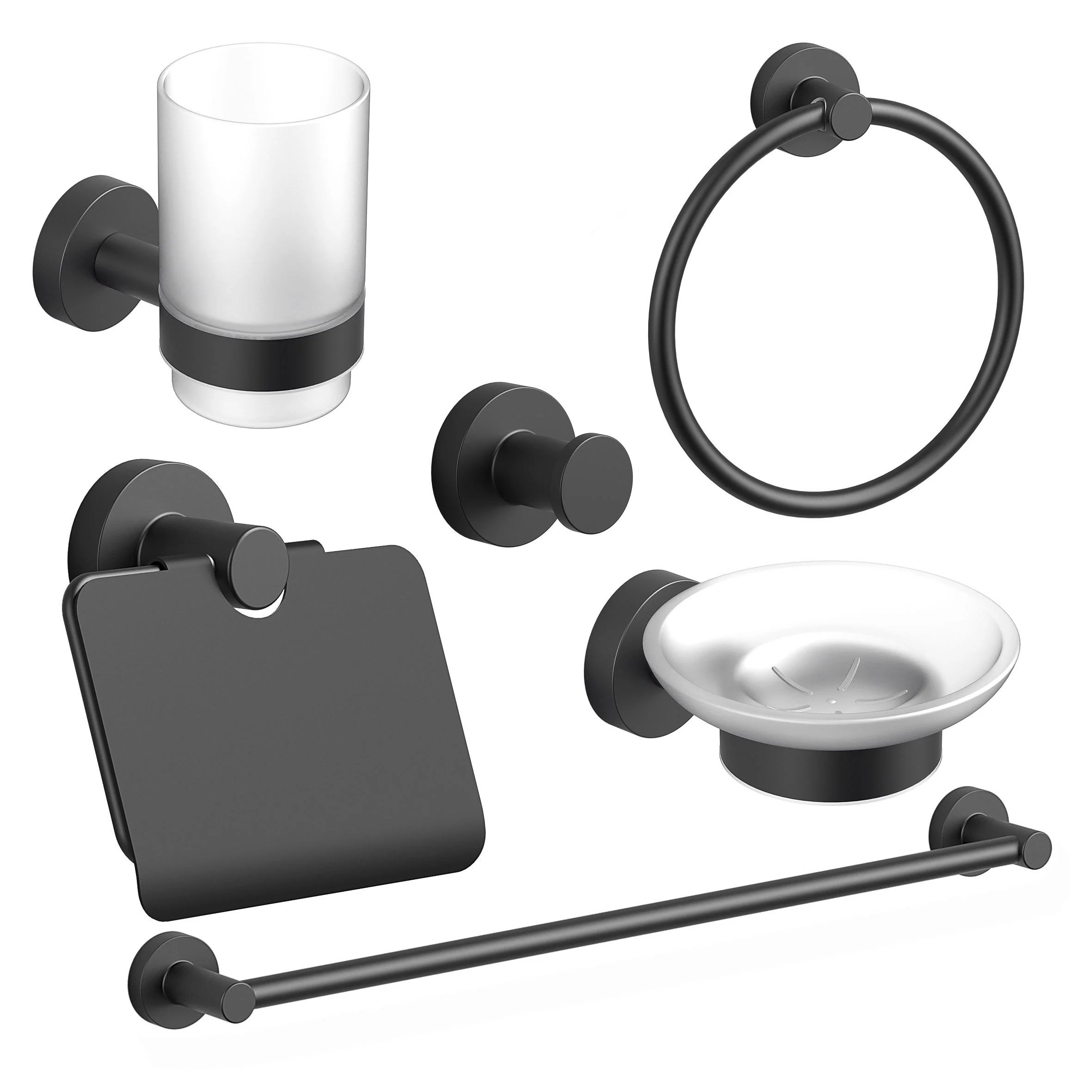 Набор аксессуаров для ванной SONIA ASTRAL KIT 6 предметов Black (185214)