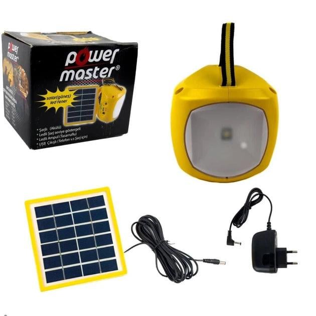 Фонарь-лампа кемпинговый аккумуляторный USB портативный с солнечной панелью 14 см Желтый (33977081)