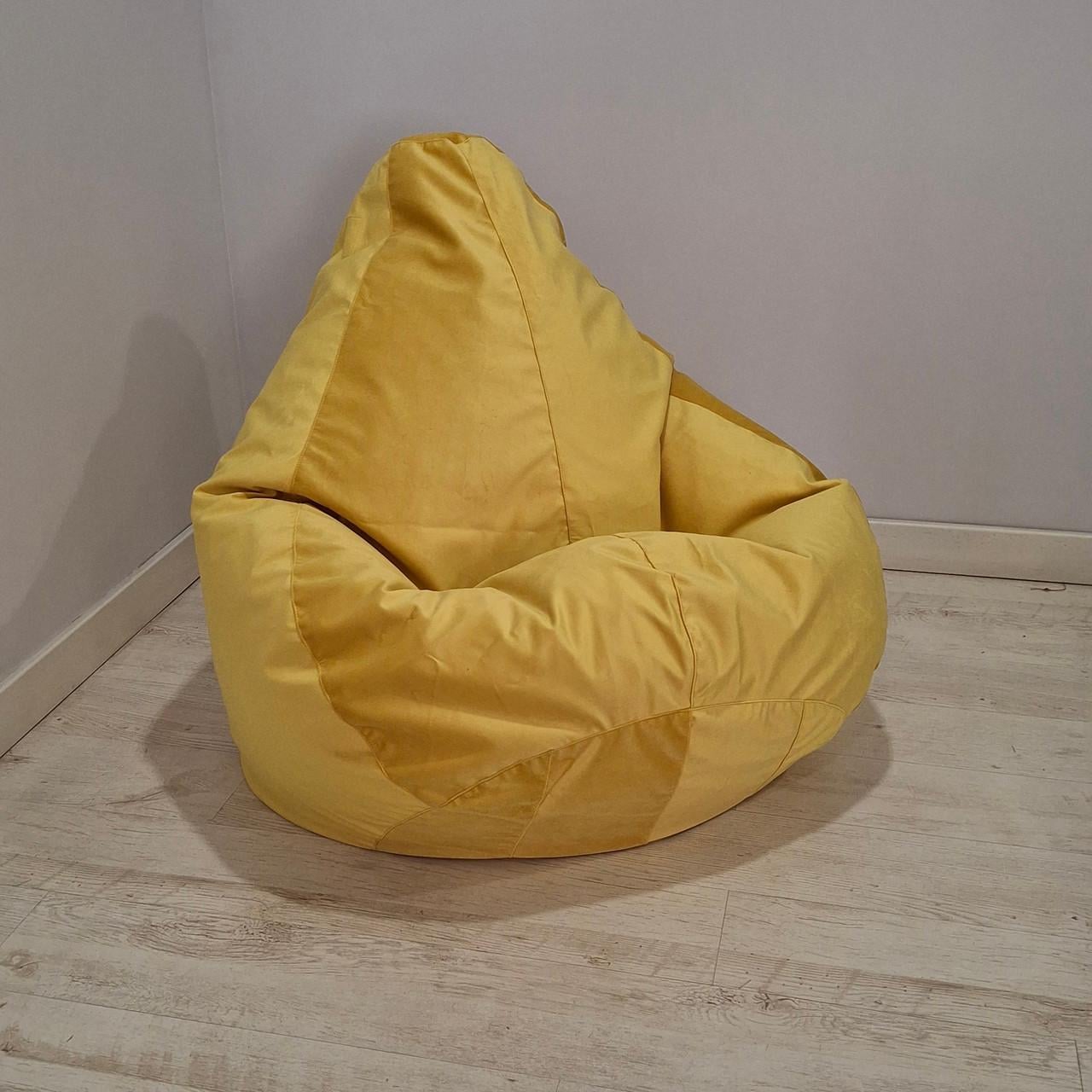 Бескаркасное кресло-мешок SkyPuff MEGA Груша Велюр Florida XXXL 160х120 см Yellow (160110)