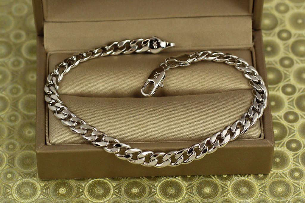 Браслет Xuping Jewelry круглый панцирь 19,5 см 5 мм Серебристый (29090935)