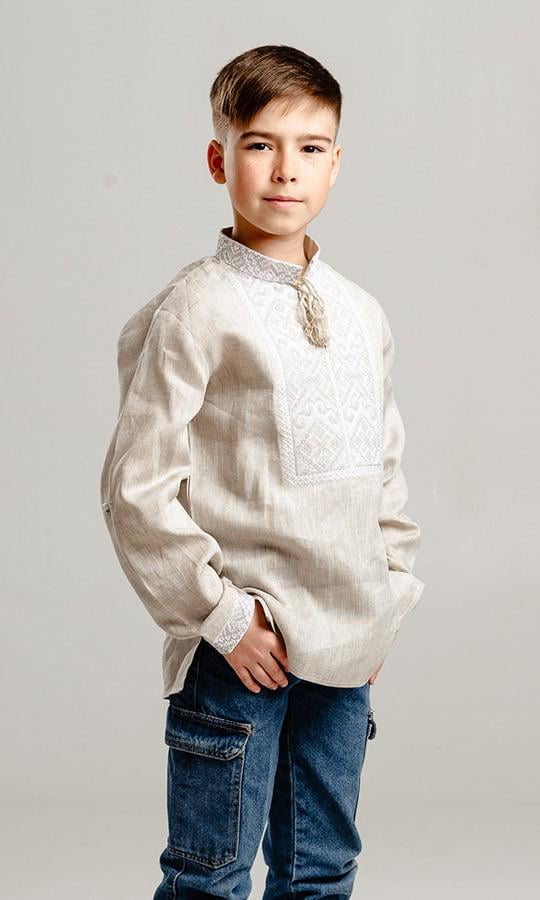 Вышиванка детская для мальчика Вышиваночка р. 116 Бежевий (741-6+)