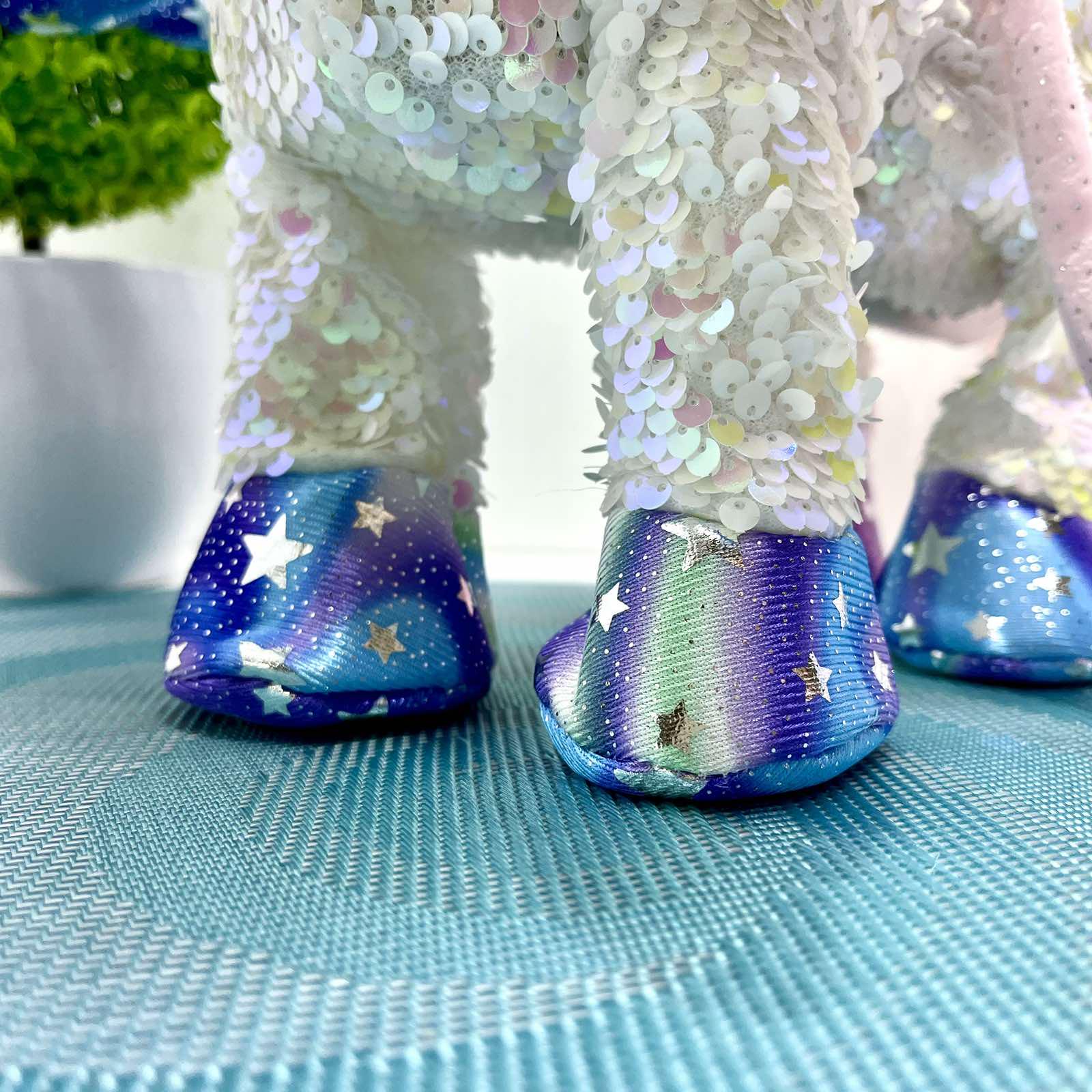 Интерактивная игрушка мягкая Сказочный единорог поводок/звук/свет Белый (M 6203 I UA) - фото 5