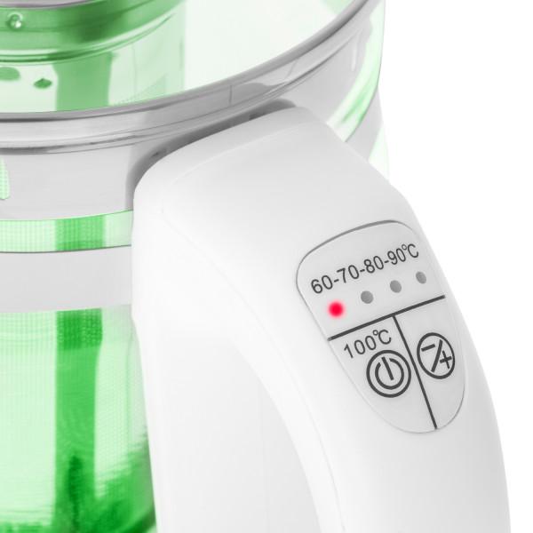 Электрочайник-заварник Adler AD 1299 стеклянный с установкой температуры 2200 Вт 1,5л White (AD1299) - фото 5 Электрочайник-заварник Adler AD 1299 стеклянный с установкой температуры 2200 Вт 1,5л White (AD1299) - фото 5