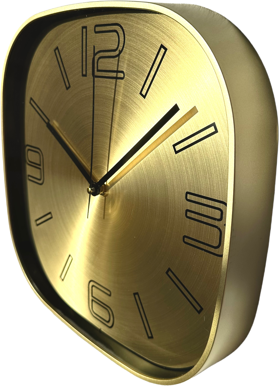 Часы настенные бесшумные металлические Quartz OH-121-G 30 см Золотистый (2764183867)