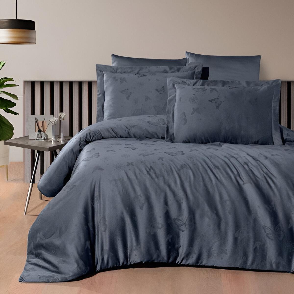 Постельное белье сатин First Choice жаккард Corina denim евро (20984) Постельное белье сатин First Choice жаккард Corina denim евро (20984)