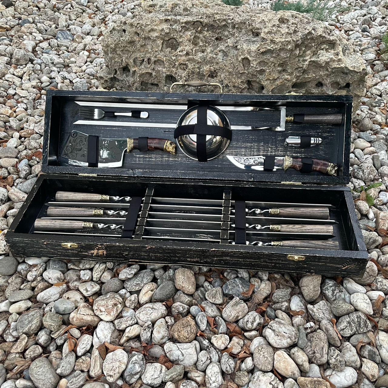 Набор шампуров Premium Lux-18 в кейсе (Premium Lux-18)