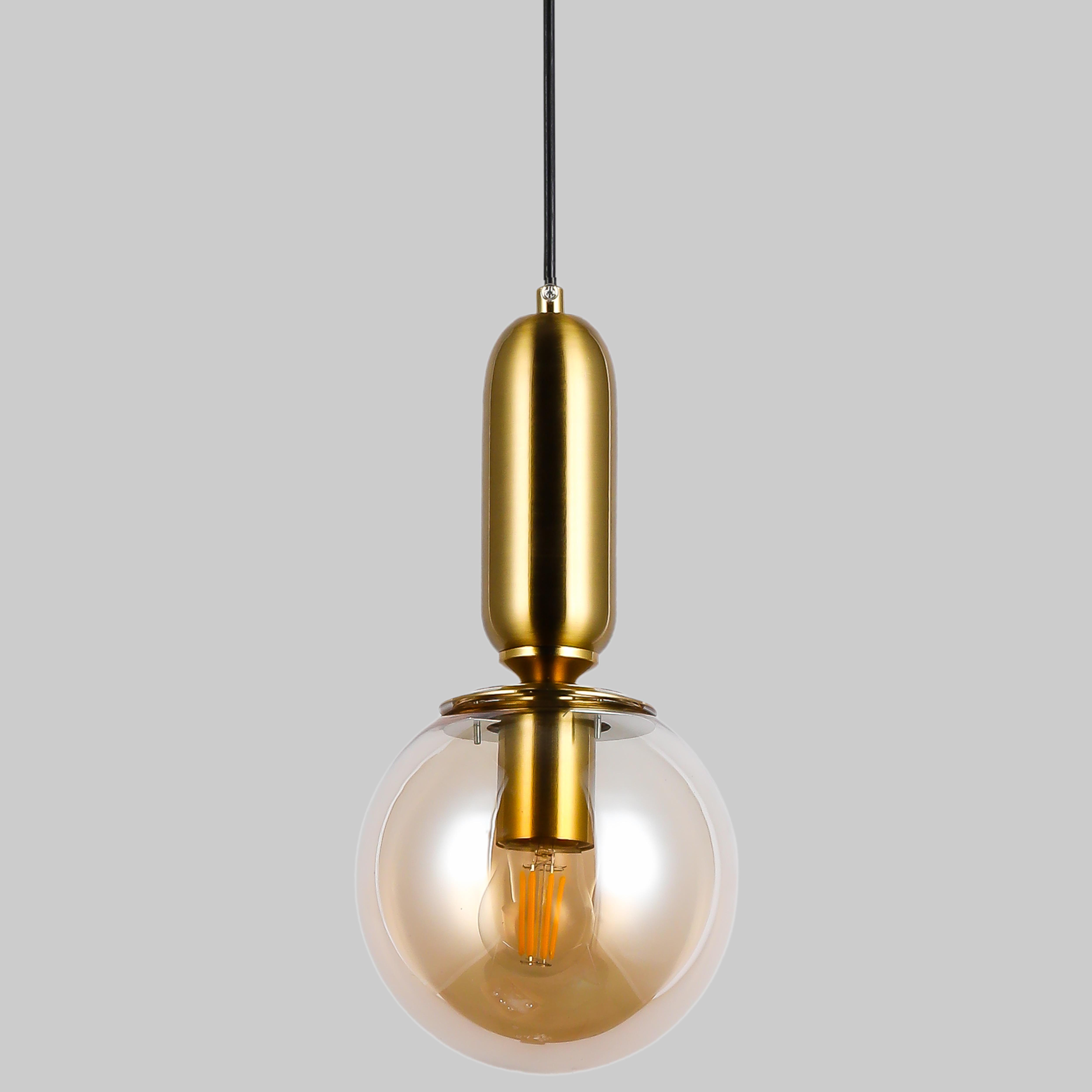 Світильник підвісний з 15 см кулею Бронзовий (52-1012-1 BRZ+BR)