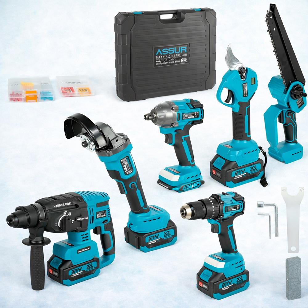 Набір акумуляторного інструменту 6в1 безщітковий 4 АКБ 1500 mAh/21 V (ASR1206)