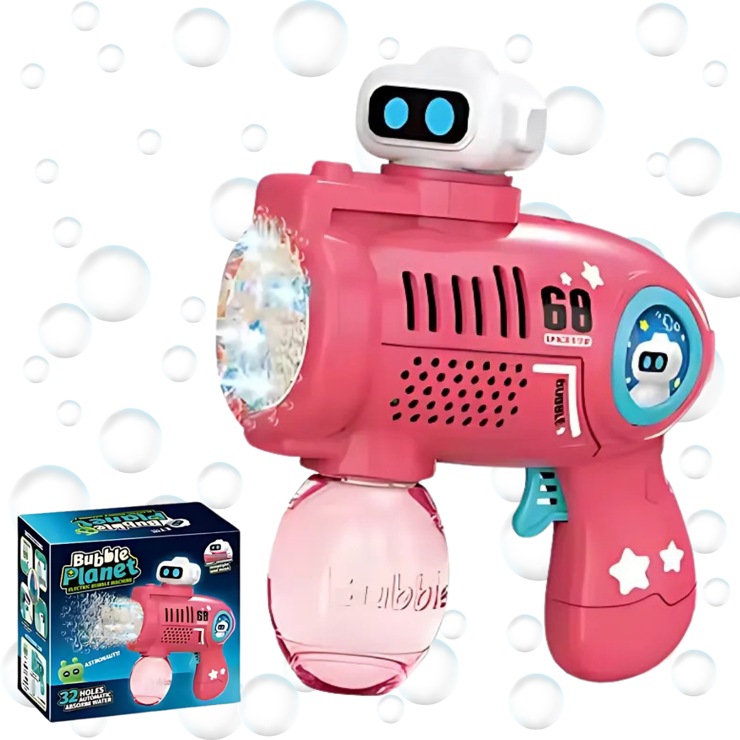 Генератор мильних бульбашок для дітей на батарейках з LED-підсвіткою Рожевий Генератор мильних бульбашок для дітей на батарейках з LED-підсвіткою Рожевий