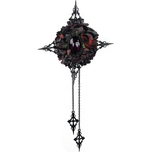 Брошка Корольова Гертруда Seta Decor 24-551BLK-Plum