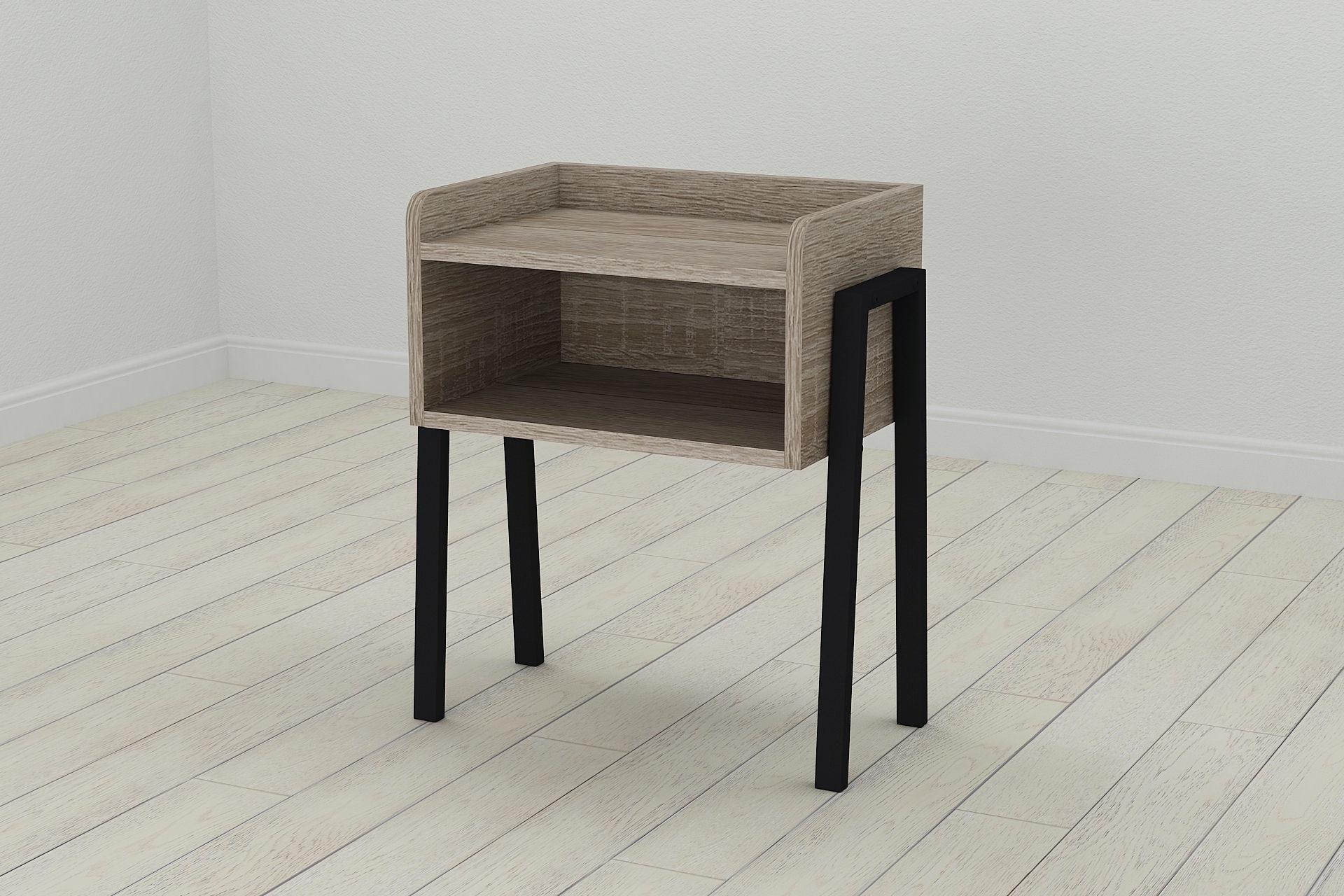 Тумба модульная Ferrum-decor Джузи металл/ДСП 16 мм 540x450x320 мм Черный/Сонома Трюфель (FRD-102972)