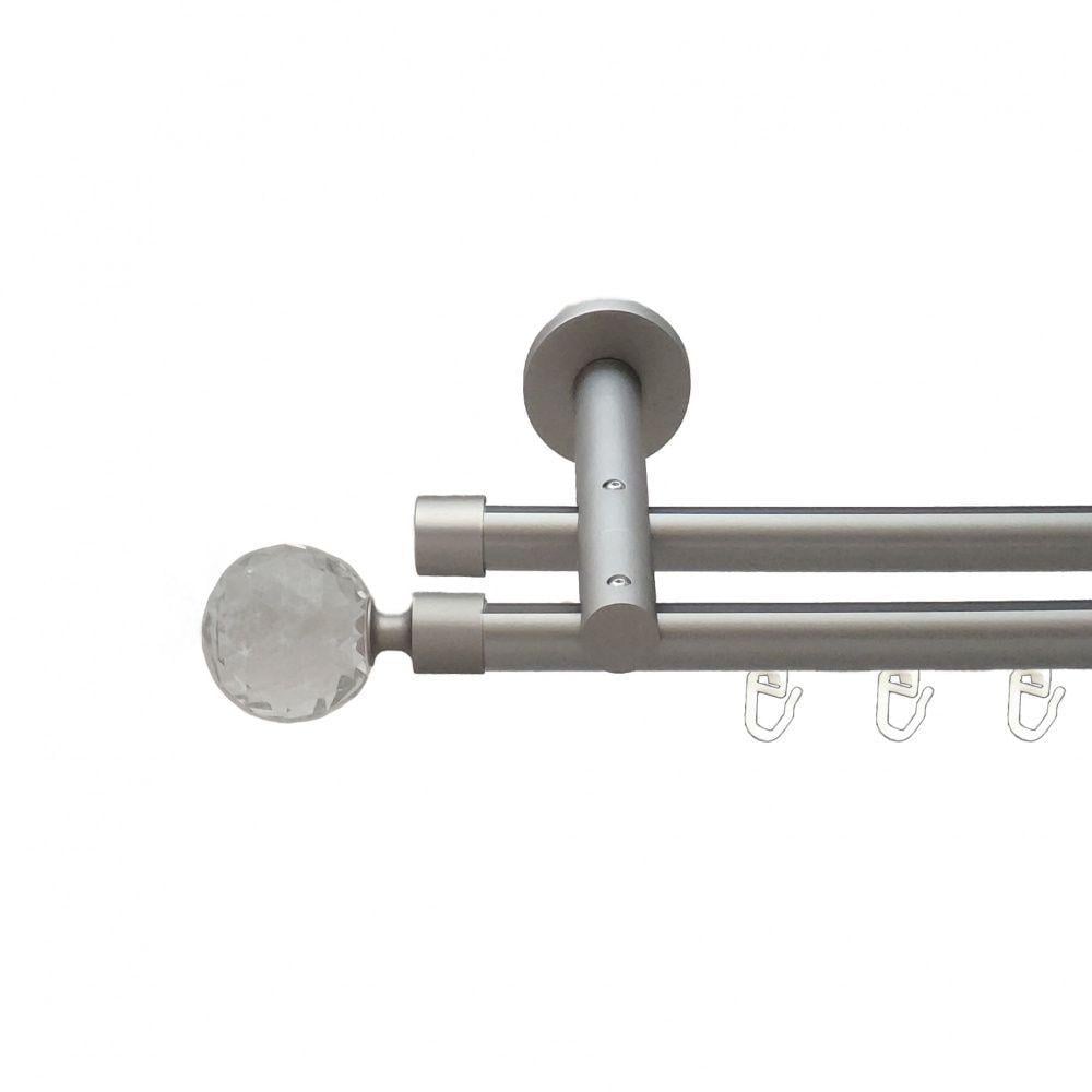 Карниз для штор Orvit Люмиера двухрядный профильный 19/19 мм 160 см Сатин (6300847)