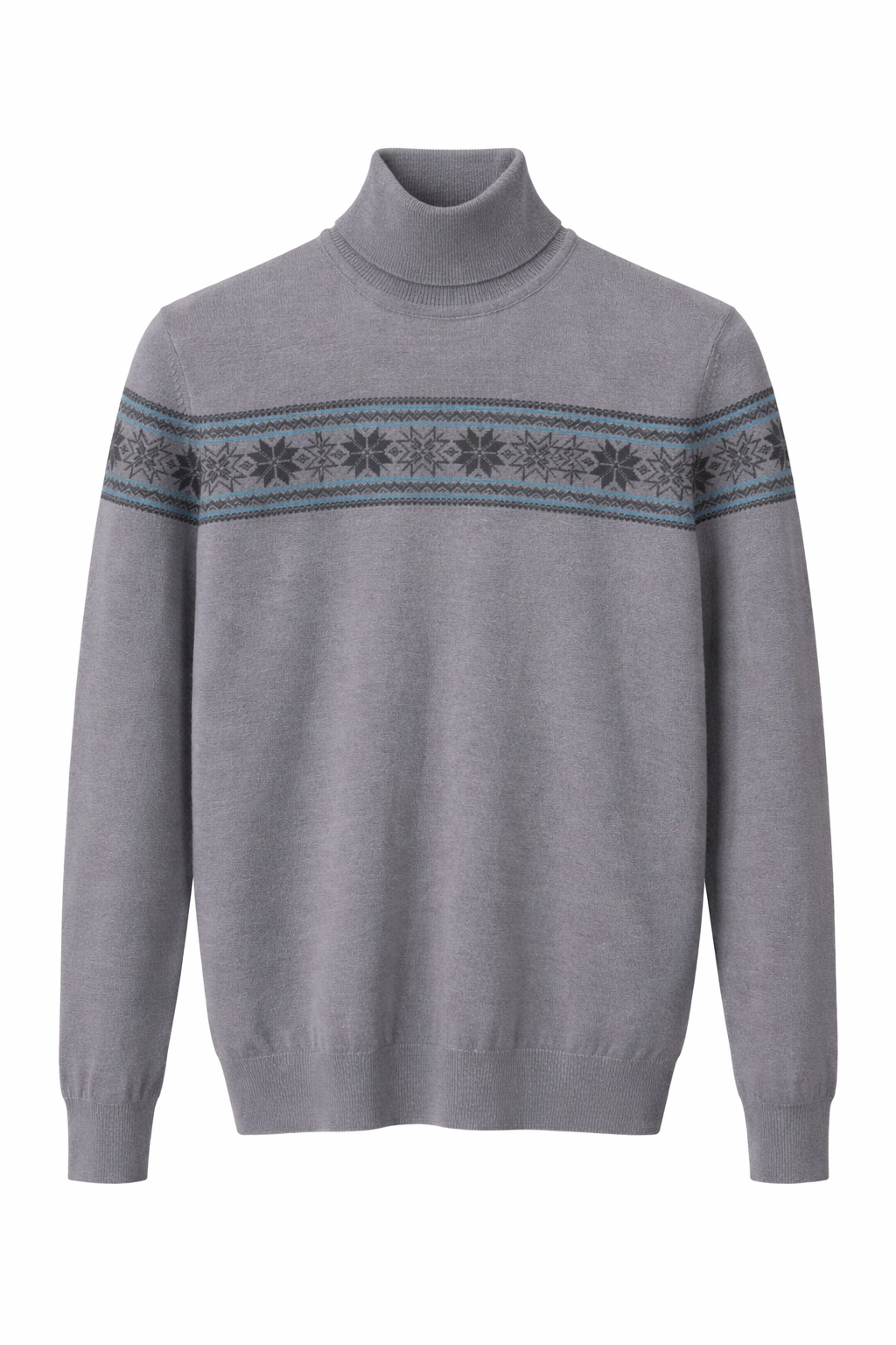 Свитер мужской с воротником-холстиком XL Серый (26127444)