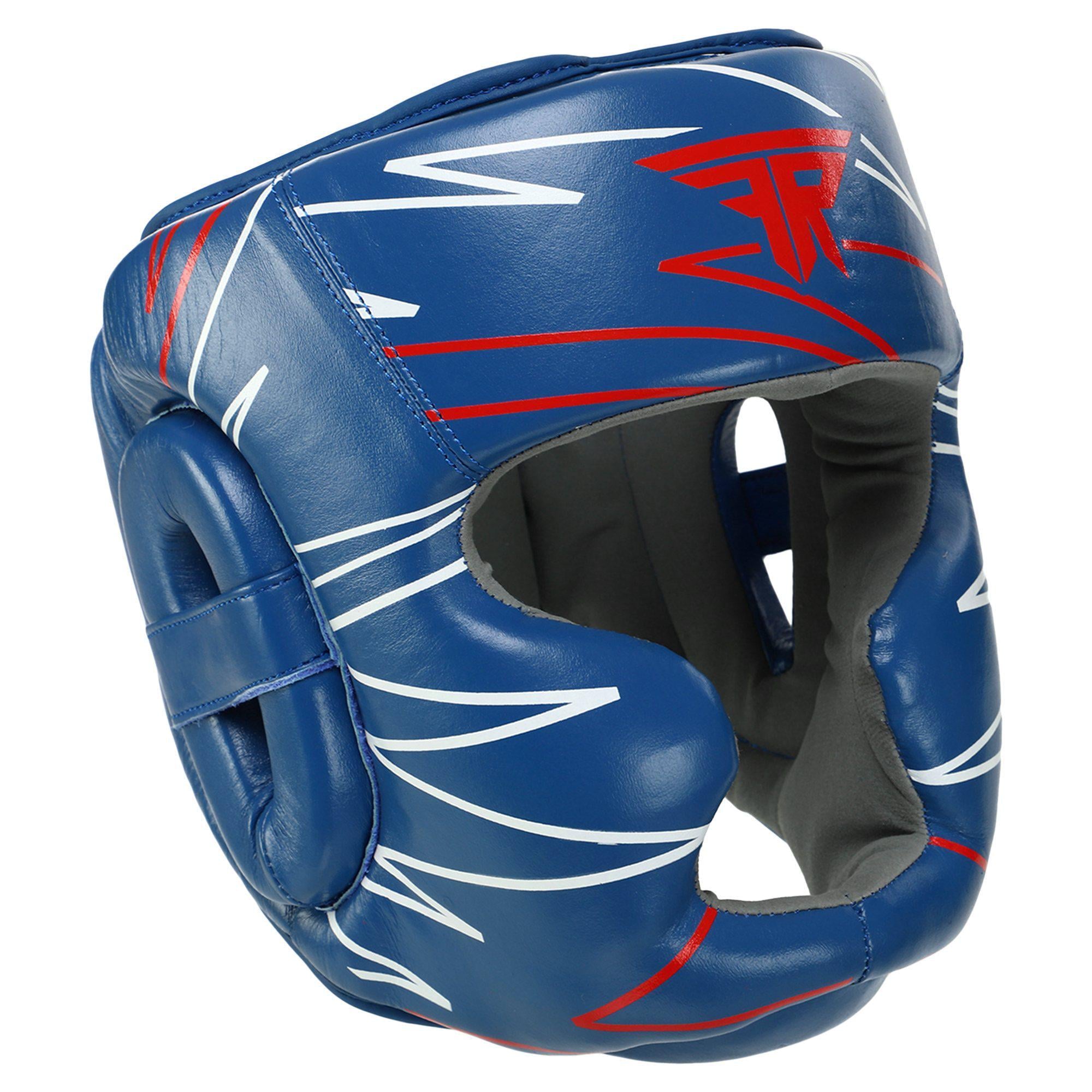 Шолом боксерський з повним захистом FISTRAGE PRO TRAINING шкіряний S Синій (33229540)
