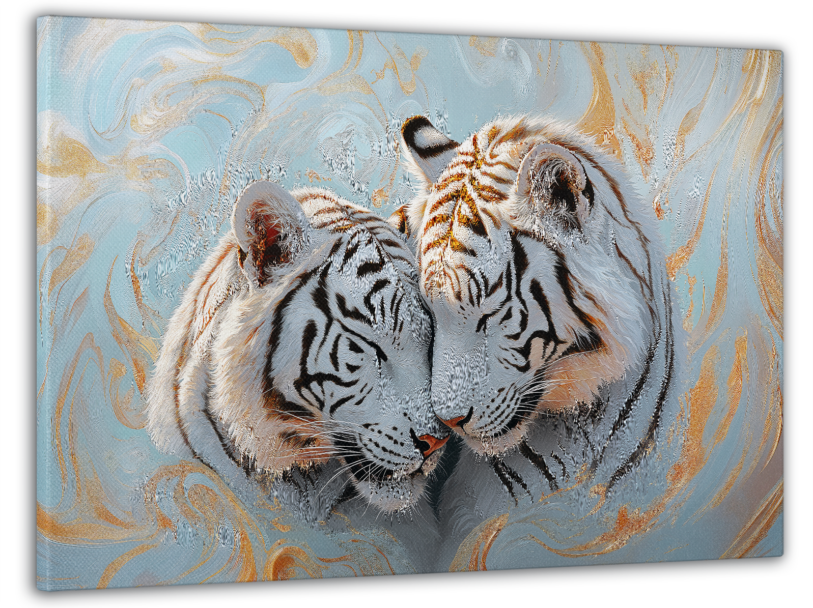 Картина на полотні Mako пара білих тигрів 60x100 см (MK10563)