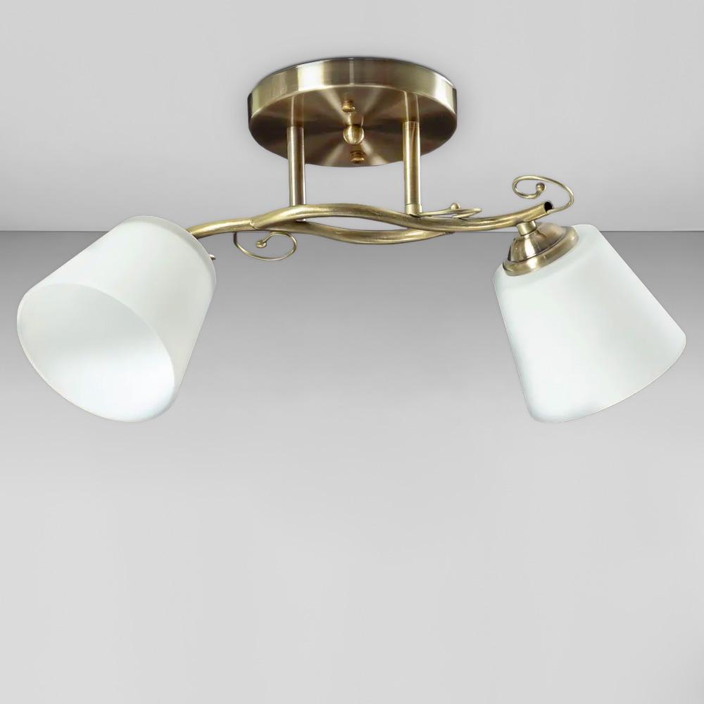 Люстра стельова Light House SH-19182/2 AB E27 450х150х220 мм Бронзовий/Білий - фото 2 Люстра стельова Light House SH-19182/2 AB E27 450х150х220 мм Бронзовий/Білий - фото 2