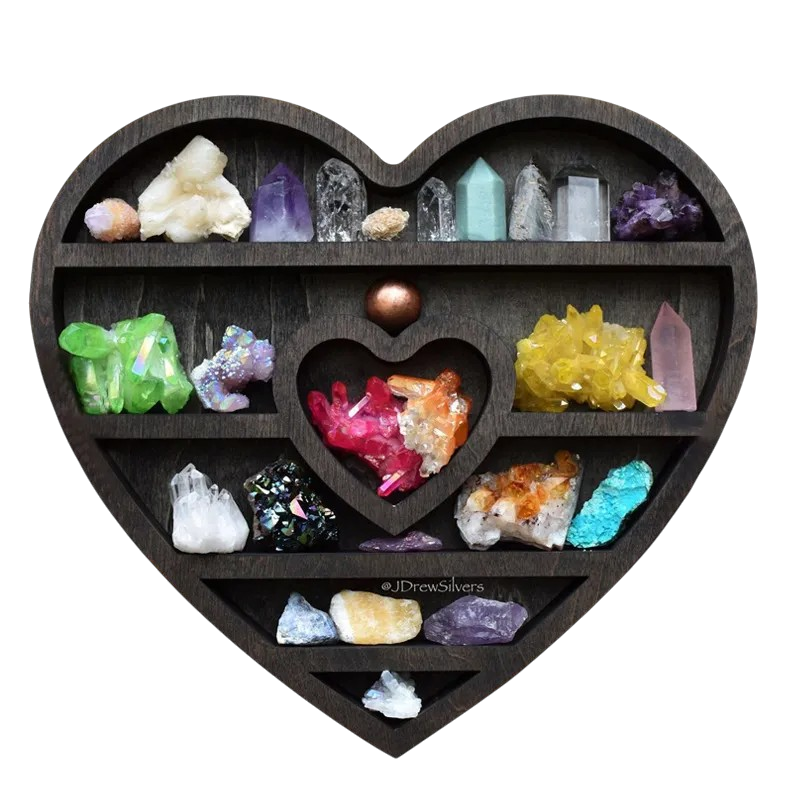 Полка настенная История любви из сосны для декора и украшений открытая 35х35х8 см