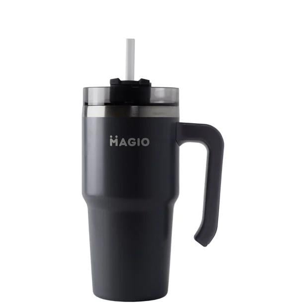 Термочашка з ручкою та соломинкою Magio MG-1085 600 мл Сірий/Чорний (iz16354) - фото 3 Термочашка з ручкою та соломинкою Magio MG-1085 600 мл Сірий/Чорний (iz16354) - фото 3