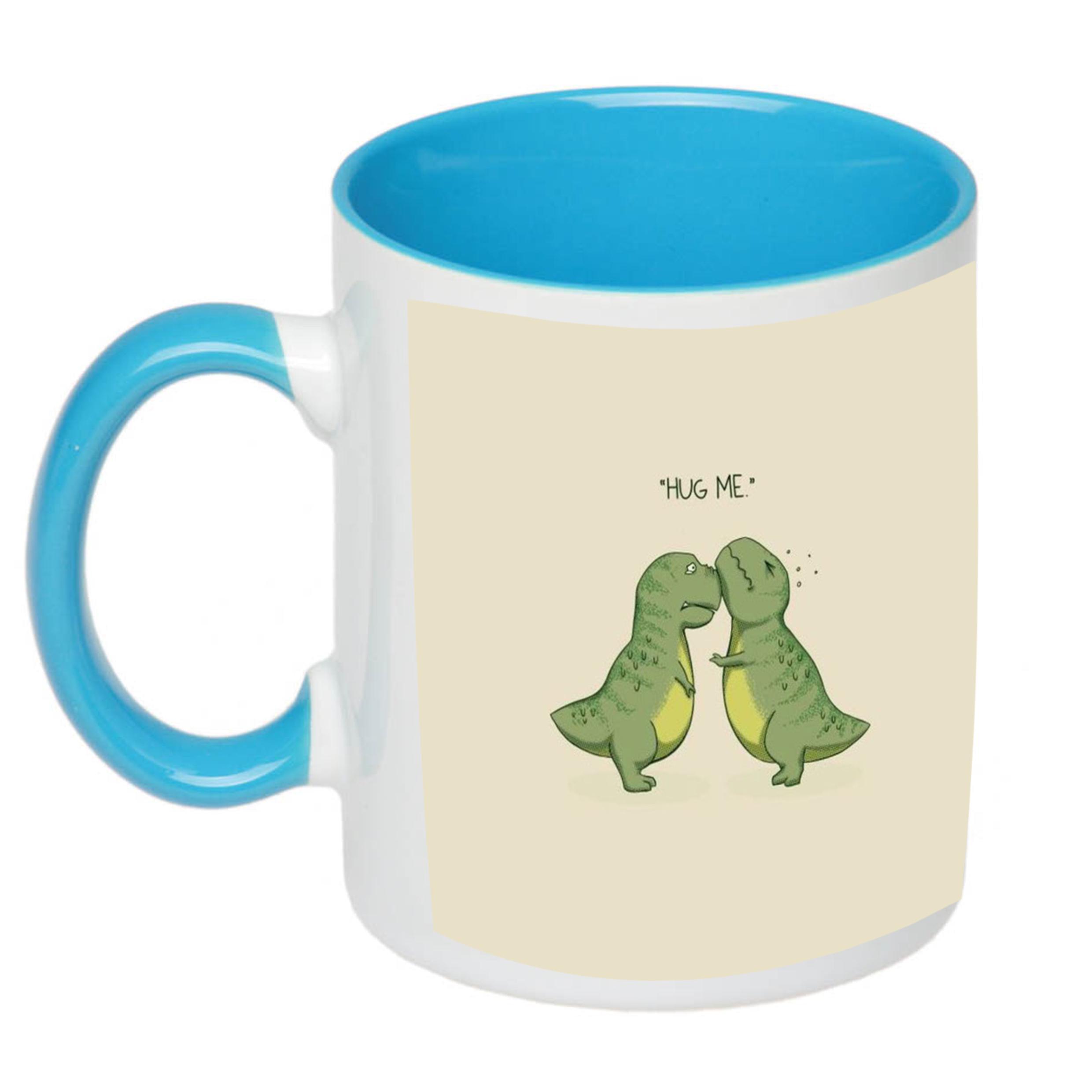 Чашка з принтом Hug me 330 мл Блакитний (17801) - фото 1 Чашка з принтом Hug me 330 мл Блакитний (17801) - фото 1