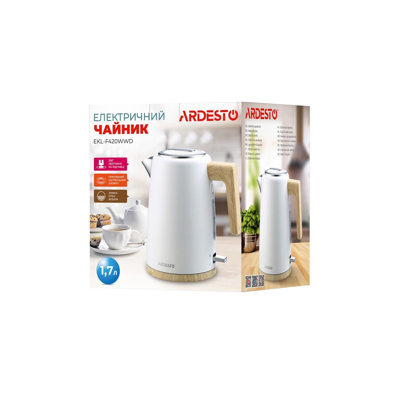 Електрочайник Ardesto EKL-F420WWD Strix 1,7 л Білий (2422442317) - фото 3 Електрочайник Ardesto EKL-F420WWD Strix 1,7 л Білий (2422442317) - фото 3