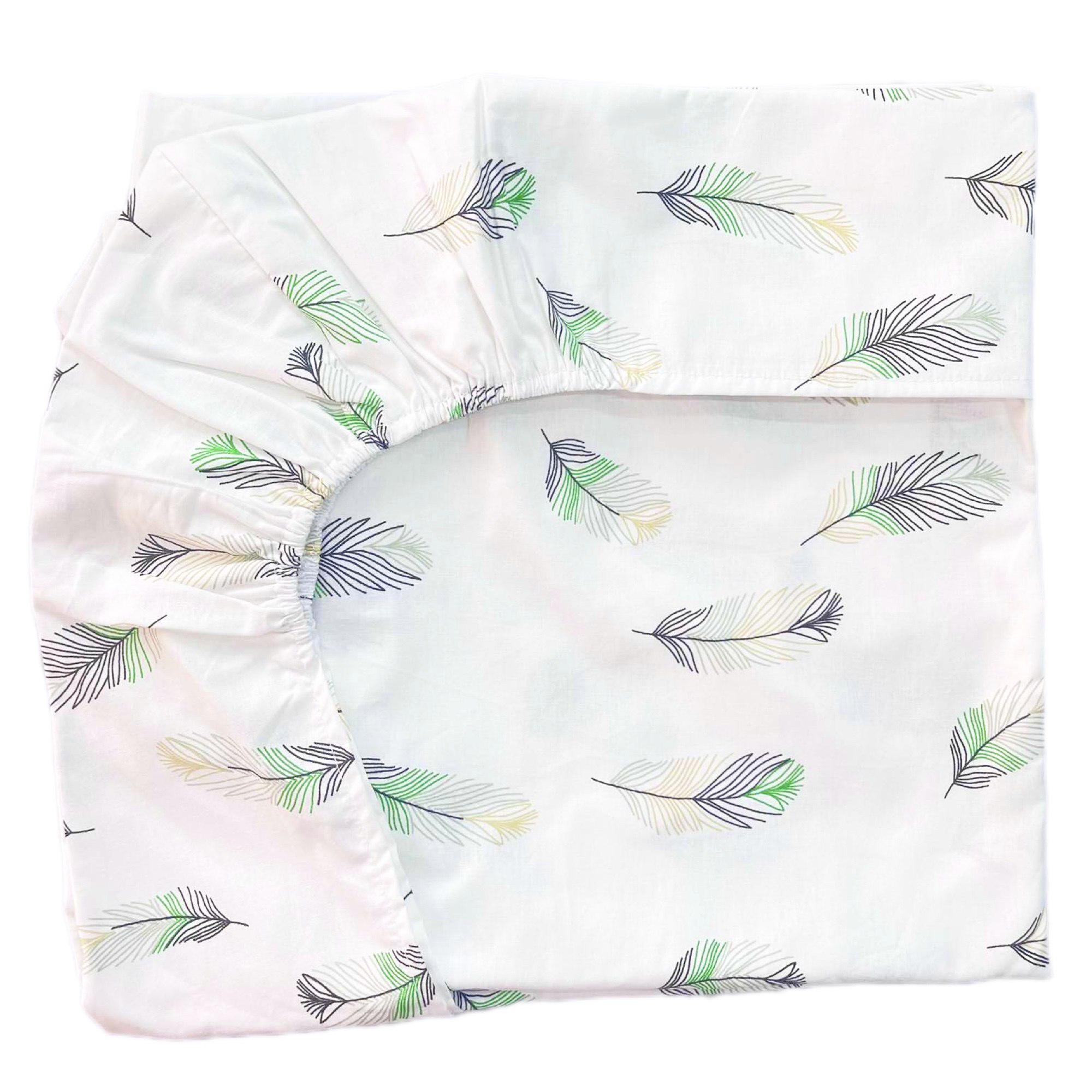 Простирадло у стандартне ліжечко 120x60 см №10 Пір'я Зелений (142757)