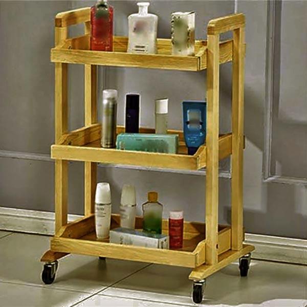 Этажерка для ванной из дерева на колесиках Дамаус Карри (АБТ-002203)