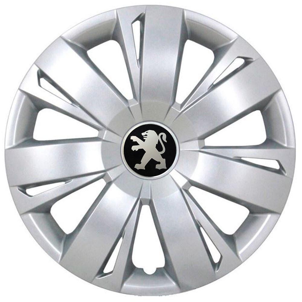 Колпаки SJS R16 с логотипом Peugeot 411 4 шт. Серебристый (2654562368)