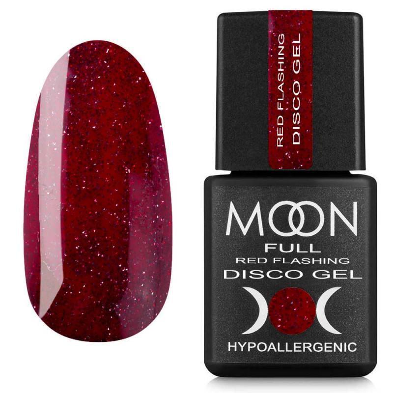Гель-лак светоотражающий Moon Full Red Flashing Disсo Gel №RF07 8 мл