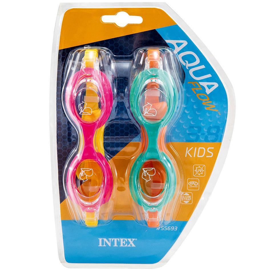 Очки для плавания детские Intex Aqua Flow Kids 55693 силикон от 3 до 8 лет 2 шт. (2660386249)