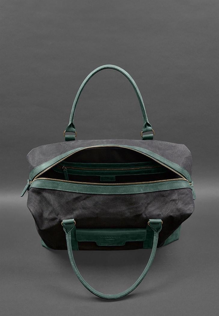 Дорожня сумка з канвасу та натуральної шкіри Crazy Horse Зелений (A-028159) - фото 4 Дорожня сумка з канвасу та натуральної шкіри Crazy Horse Зелений (A-028159) - фото 4