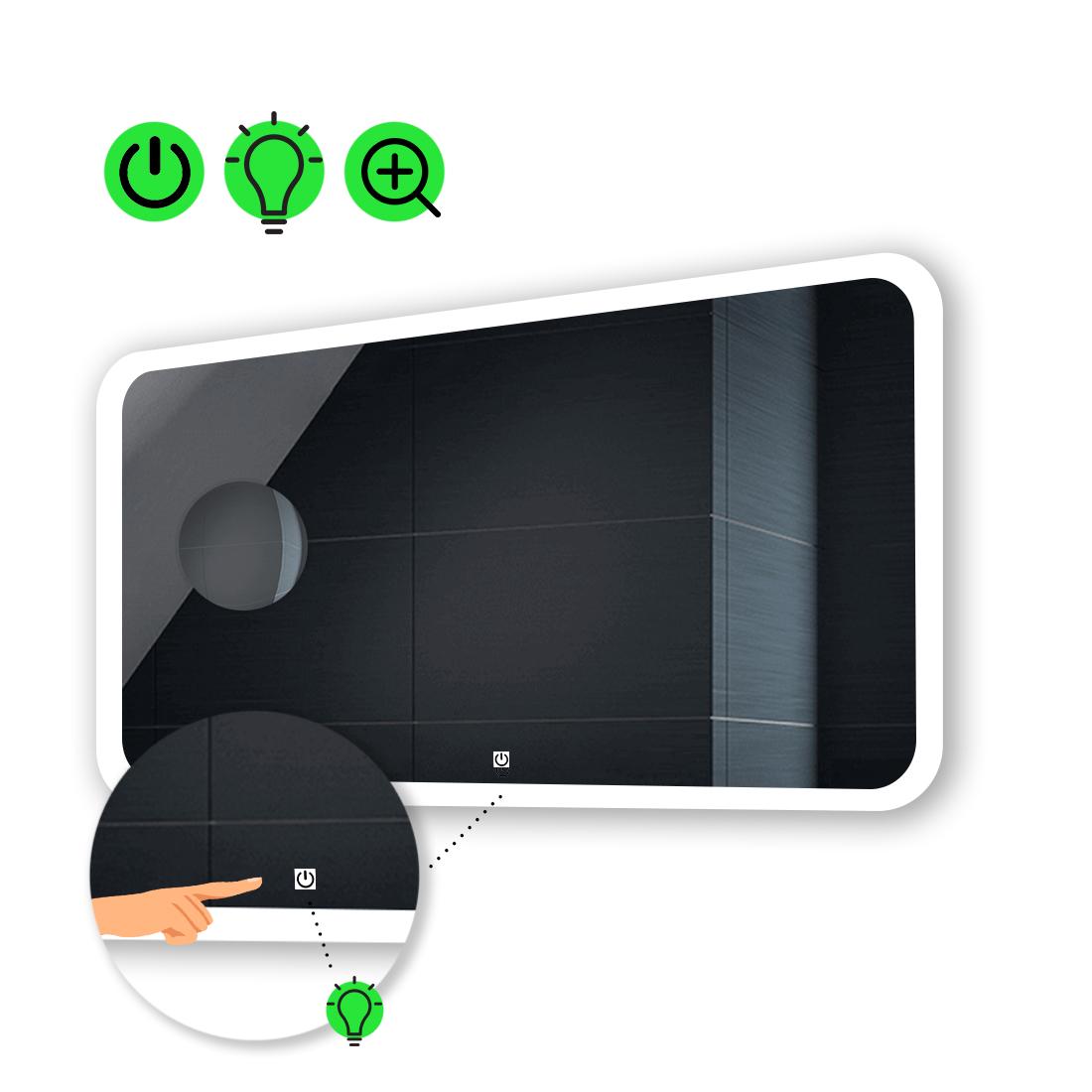 LED-зеркало 100x70 см с сенсором и увеличительной линзой без подсветки Ahana (Ahanag143)